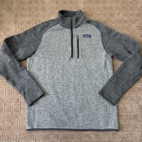 Patagonia Better Sweater Quarter-Zip Fleece Pullover Mens Size Medium Gray Hike - Picture 1 of 7